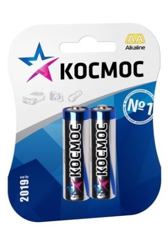 Элемент питания Космос LR6 BP-2 (блист.2 шт) AA алкалиновая (батарейка) картинка 